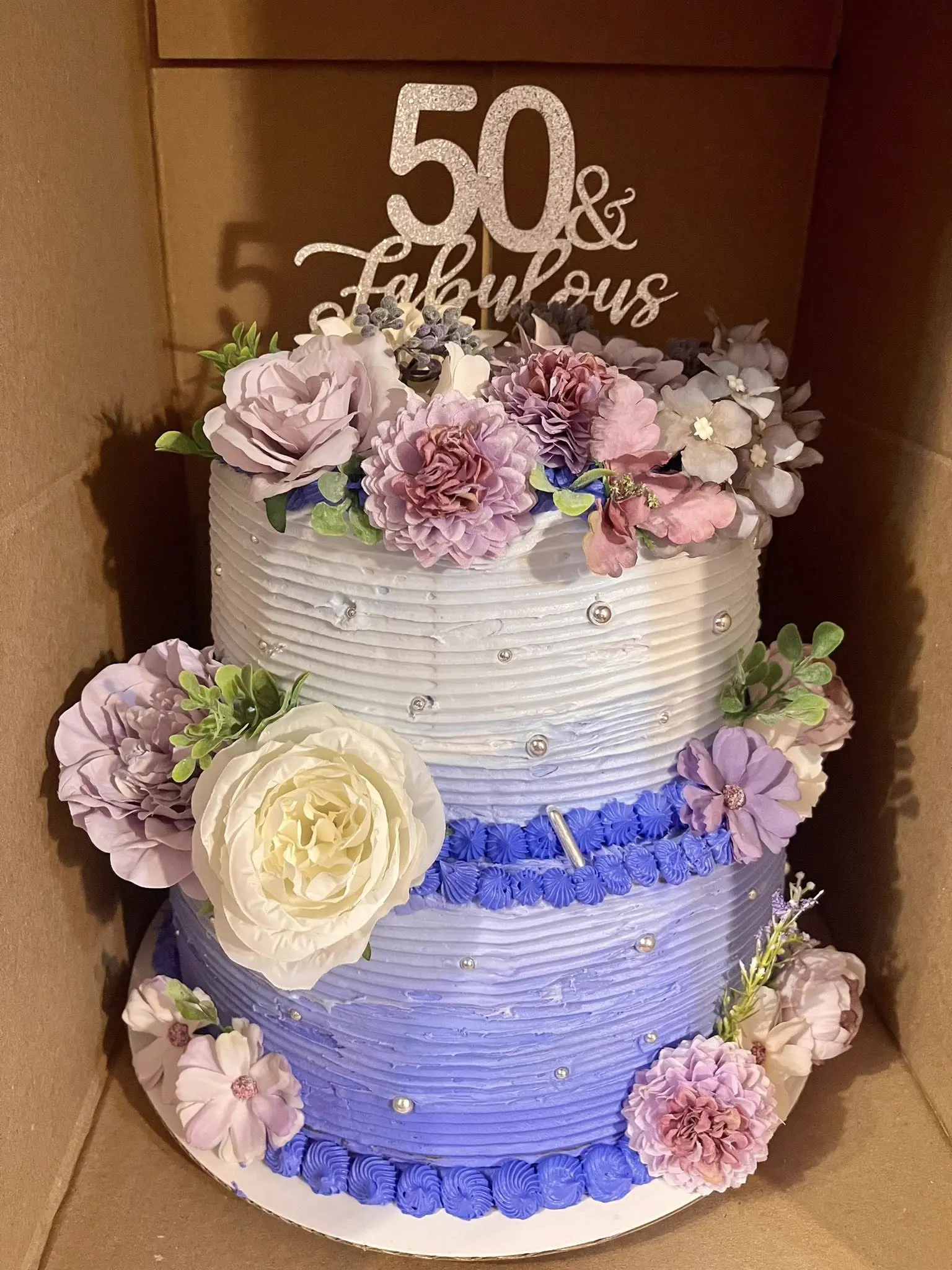 Colorful multi-tiered birthday cake custom made in Whiteville NC by Christy's Cakes