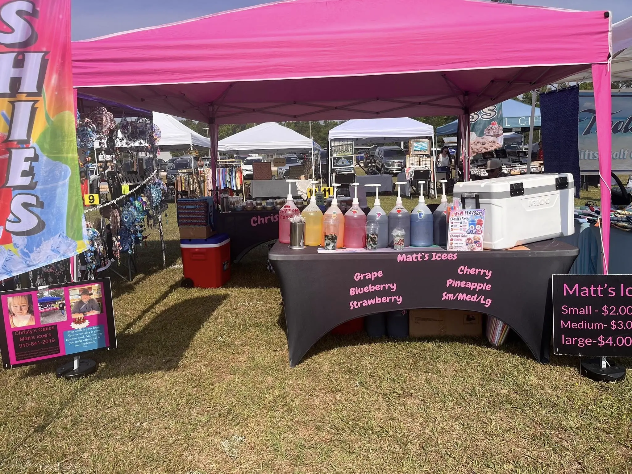 Christy's Cakes professional event pop-up tent in Whiteville NC